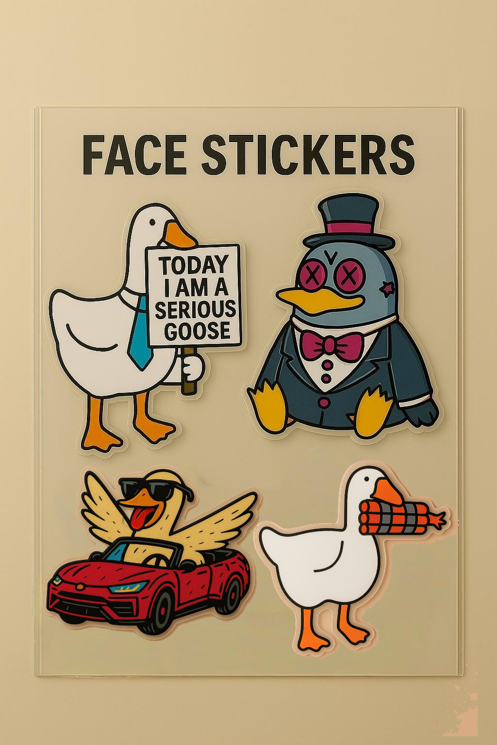 Getaway Goose - Face Stickers Blind Bag - 5 Count - Powered by Smashpodz™ - Image 4